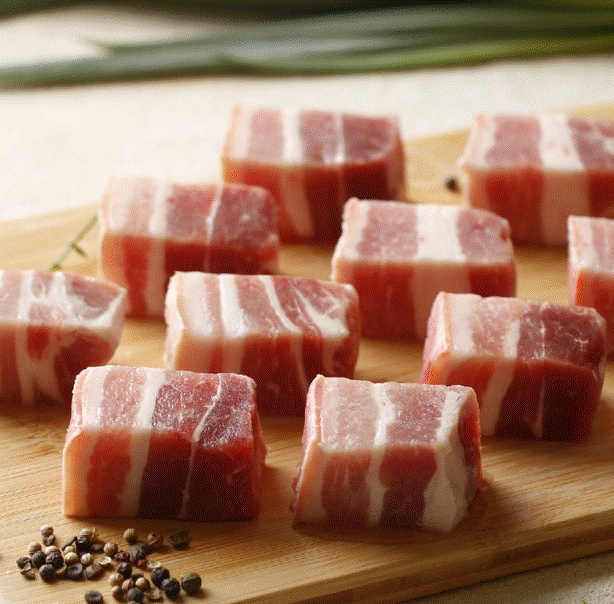 Pork Boneless Skin On Belly Cube (Fresh) (2LB) 