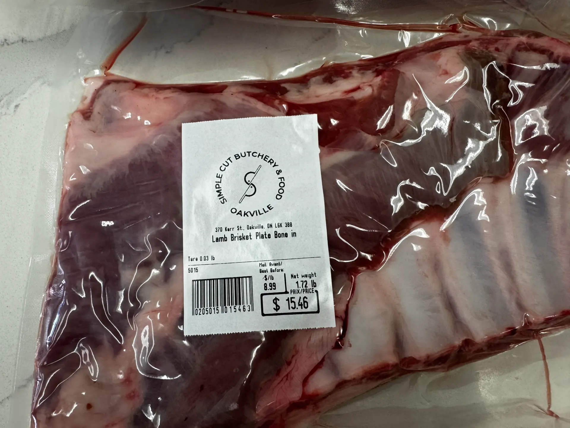 Lamb Brisket Plate Bone in (whole Halal) (1.0lb)